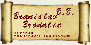 Branislav Brodalić vizit kartica